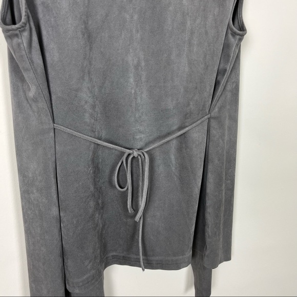 KATHERINE BARCLAY SUEDE CASCADE FRONT GREY VEST SIZE SMALL - Picture 10 of 14